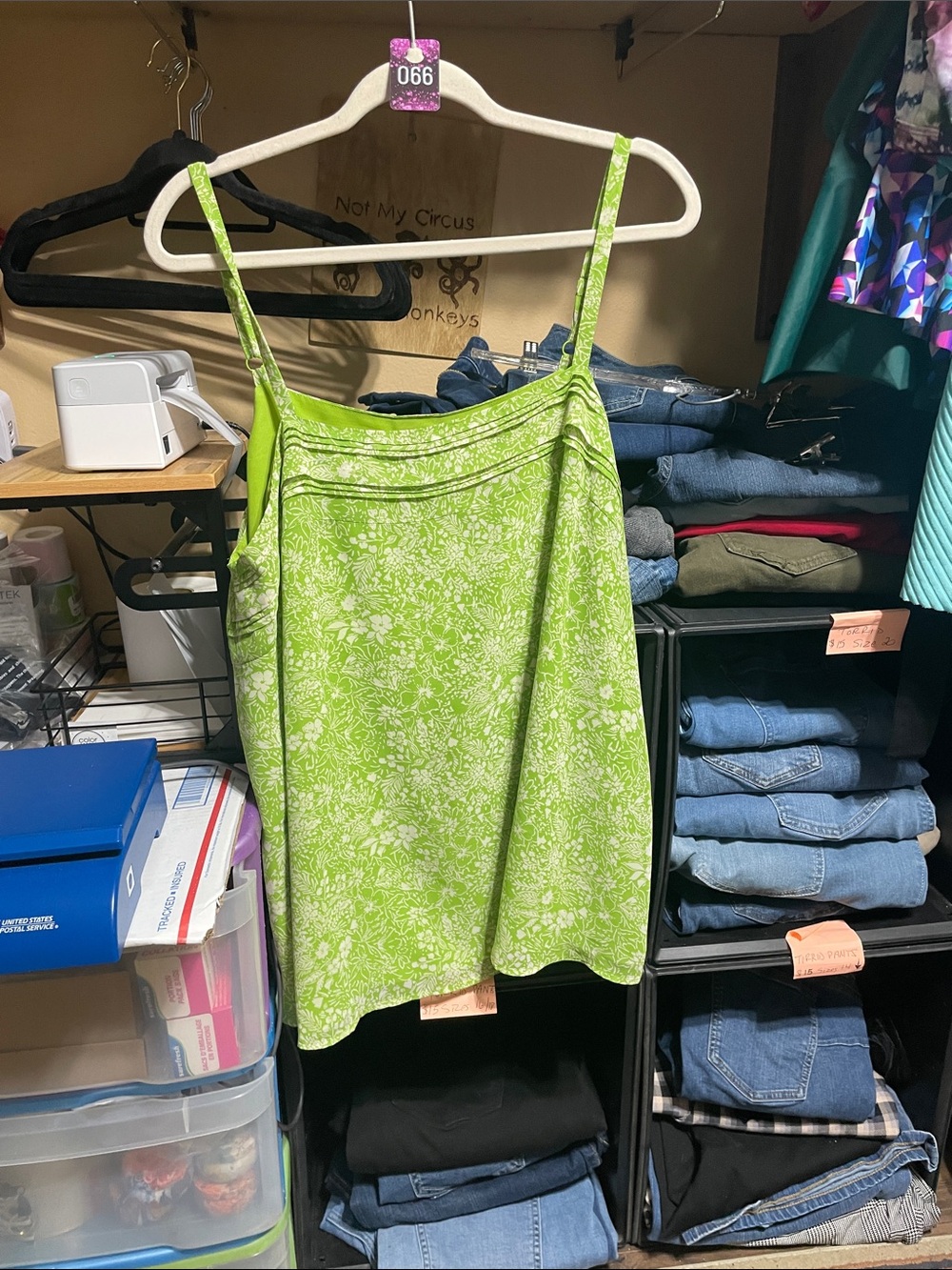 #066 size 0 torrid Floral Print Lime Green Camisole Top